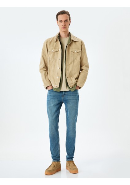Normal Bel Cepli Pamuklu Skinny Fit Kot Pantolon - Michael Jean