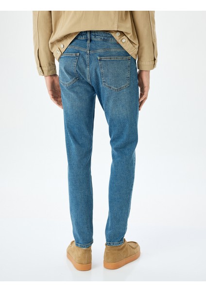 Normal Bel Cepli Pamuklu Skinny Fit Kot Pantolon - Michael Jean