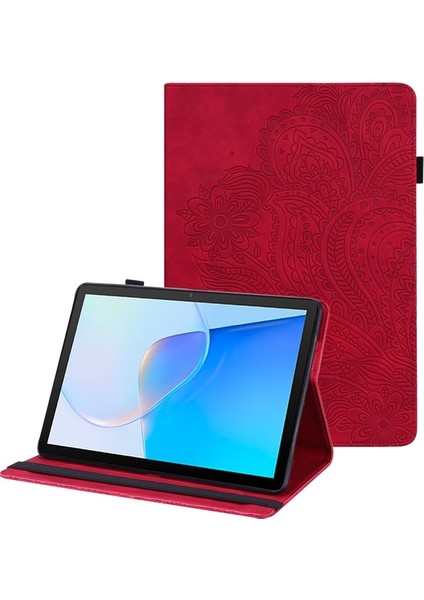 Huawei Matepad Se Için 10.4 Inç Çiçek Baskı Tablet Kapak Katlanabilir Stand Pu Deri Kart Tutucu Damla Geçirmez Kılıf-Gül Altın (Yurt Dışından)