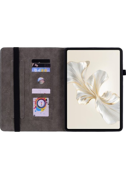 Honor Pad 9 Kılıf Kart Tutuculu Gül Çiçek Baskılı Deri Koruyucu Kapak-Mor (Yurt Dışından) fiyatları