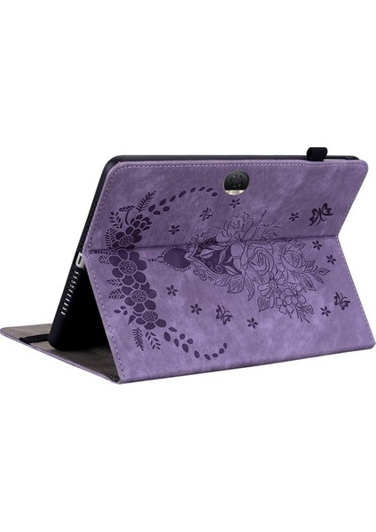 Honor Pad 9 Kılıf Kart Tutuculu Gül Çiçek Baskılı Deri Koruyucu Kapak-Mor (Yurt Dışından) fırsatları