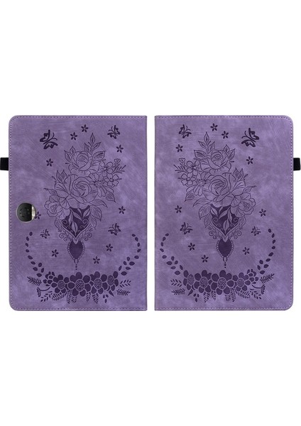 Honor Pad 9 Kılıf Kart Tutuculu Gül Çiçek Baskılı Deri Koruyucu Kapak-Mor (Yurt Dışından) indirimleri