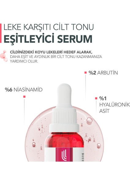 Leke Karşıtı Cilt Tonu Eşitleyici Serum 30 ml (NIACINAMIDE %6 ARBUTIN %2 HYALURONIC ACID %1) fiyatları