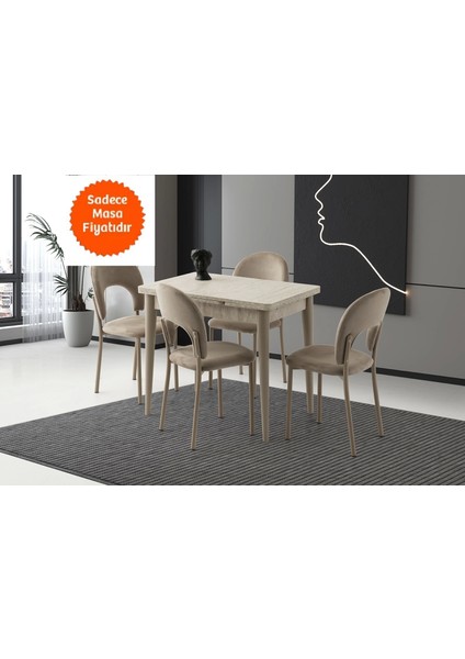 Yandan Açılır Büyüyen Yemek Masası 60 x 90 cm Sidon-Bej Ayaklı Sadece Masa Fiyatıdır