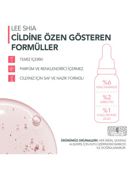 Leke Karşıtı Cilt Tonu Eşitleyici Serum 30 ml (NIACINAMIDE %6 ARBUTIN %2 HYALURONIC ACID %1) indirimleri