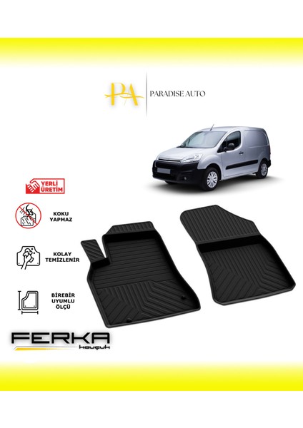 Citroen Berlingo 2 2008-2019 Ön 2 Parça 4d Havuzlu Paspas