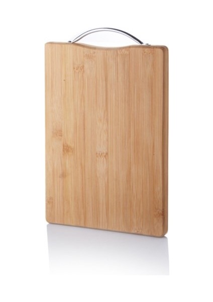 Metal Tutacaklı Lüx Bambu Kesme Tahtası 32X22 cm 1 Adet