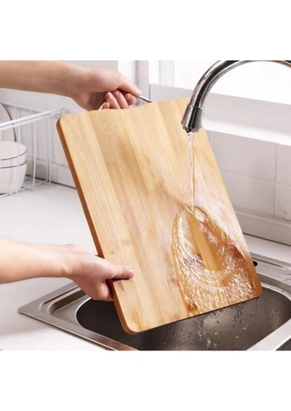 Metal Tutacaklı Lüx Bambu Kesme Tahtası 32X22 cm 1 Adet fırsatları