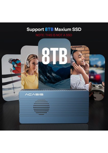 TBU405PRO M1 Thunderbolt 4 40Gbps, Intel JHL7440 Chipset, Max. 8TB M.2 NVMe 2280 Uyumlu, Uplink Desteği, Fanlı, On/Off Fan Butonu, Vidasız Montaj, Alüminyum Type-C Disk Kutusu