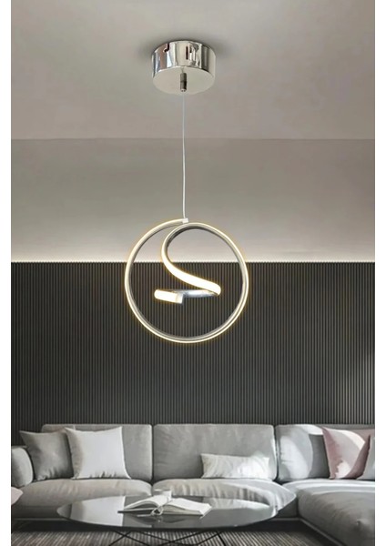 Helezon Modern Tekli Sarkıt LED Avize Antre - Beyaz Işık