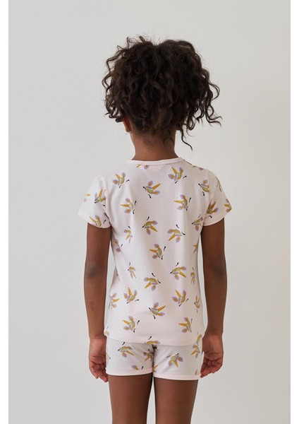 Kız Çocuk Unicorn Desenli Şortlu Pijama Takımı Açık Pembe