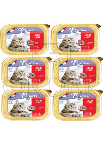 Biftek (Sığır) Etli Pate Yetişkin Kedi Yaş Maması 100 gr 6 adet