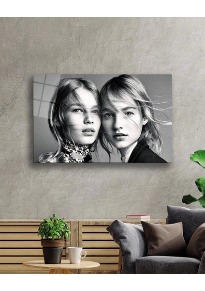 Siyah Beyaz Insan Fotoğrafları Cam Tablo Kadın fiyatları