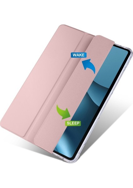 Huawei Matepad 10.4 2022 / 2020 Üç Katlı Stand Tablet Kapak Pu Deri Otomatik Uyku/uyandırma Akıllı Kılıf Kalem Tutucu Ile-Pembe (Yurt Dışından)