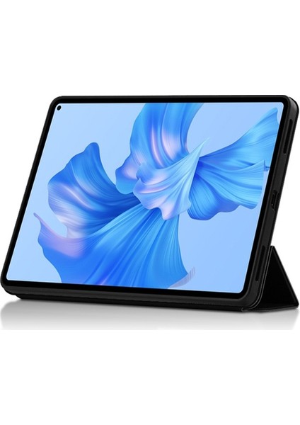 Huawei Matepad Pro 11 2022 Folıo Flip Anti-Düşme Koruyucu Kapak Tpu+Pu Deri Cilt Dokunuşlu Tablet Kılıfı, Üç Katlı Stand-Siyah (Yurt Dışından)