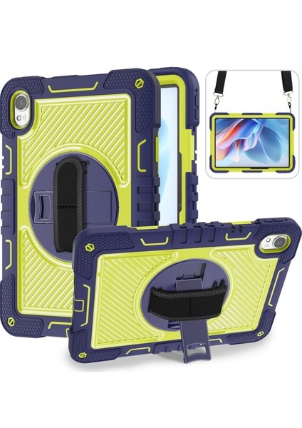 Huawei Matepad 11.5 S Kılıf Için Silikon + Pc Stand Omuz Askılı Tablet Kılıfı-Lacivert + Yeşil (Yurt Dışından)