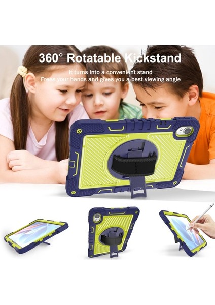 Huawei Matepad 11.5 S Kılıf Için Silikon + Pc Stand Omuz Askılı Tablet Kılıfı-Lacivert + Yeşil (Yurt Dışından) fırsatları