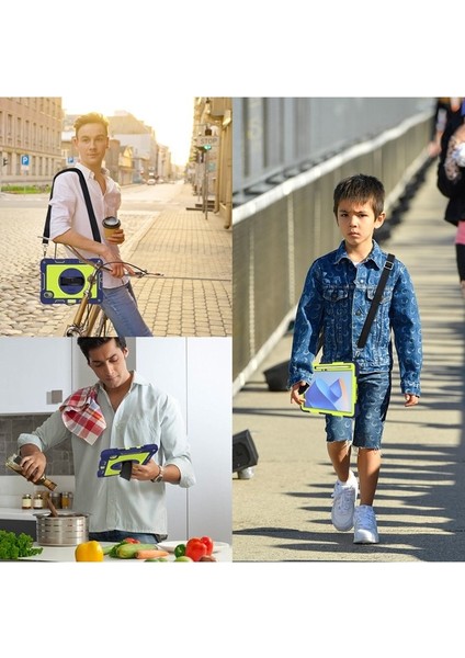 Huawei Matepad 11 2023 Tablet Kılıfı Stand Omuz Askılı Darbeye Dayanıklı Kapak-Lacivert+Sarı Yeşil (Yurt Dışından) indirimleri