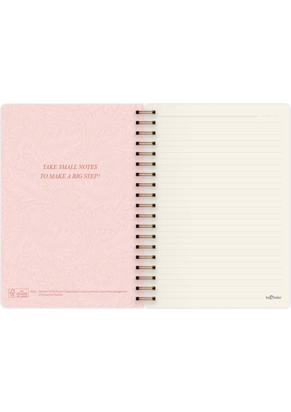 Botanical Spiralli Defter Çizgili Pembe 17X24 cm fiyatları