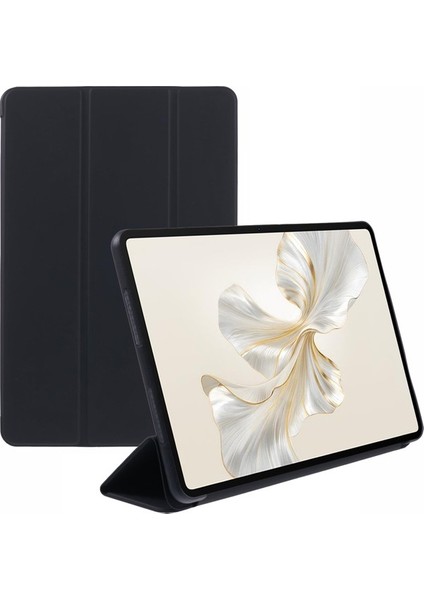 Honor Pad 9 Kılıf Çizilmez Pu+Silikon Üç Katlı Stand Tablet Kapağı-Mor (Yurt Dışından)