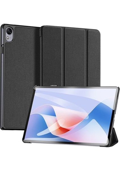 Dux Ducıs Domo Serisi Huawei Matepad 11.5 S Tablet Kılıfı Üç Katlı Stand Deri Kabuk-Siyah (Yurt Dışından)