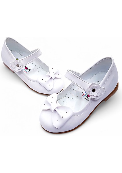 Ortopedik Kız Babet Bebek Balerin Ayakkabısı Soft Series Yf2502 Mat Beyaz 25
