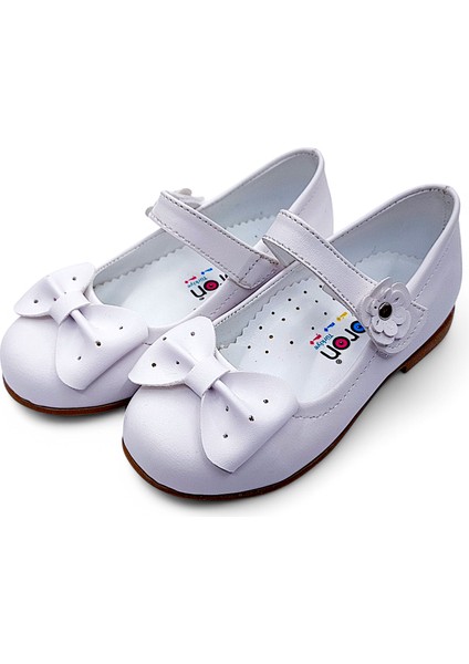 Ortopedik Kız Babet Bebek Balerin Ayakkabısı Soft Series Yf2502 Mat Beyaz 25