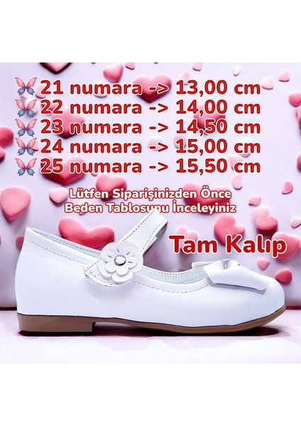 Ortopedik Kız Babet Bebek Balerin Ayakkabısı Soft Series Yf2502 Mat Beyaz 25