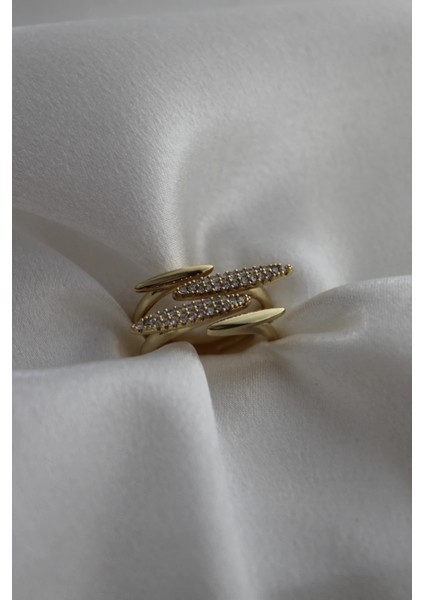 Vıp Çelik Zirkon Taş Işlemeli 4 Şerit Ayarlanabilir Yüzük