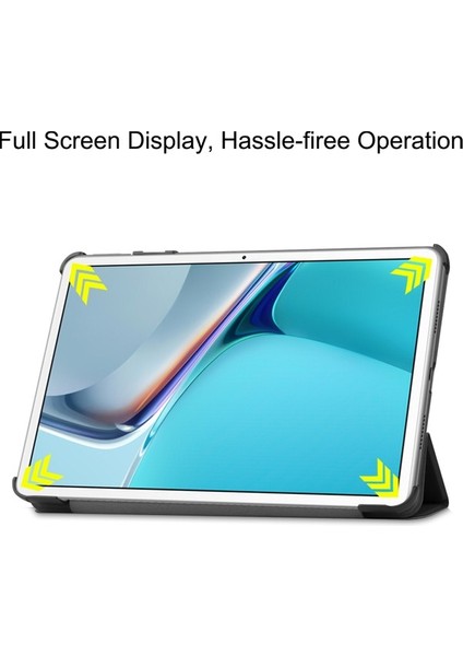 Huawei Matepad 11 2021 Için Koruyucu Kılıf Darbeye Dayanıklı Pu Deri Tablet Kabuk Üç Katlı Stand Kapağı Desteği Otomatik Uyandırma/uyku-Siyah (Yurt Dışından) fırsatları