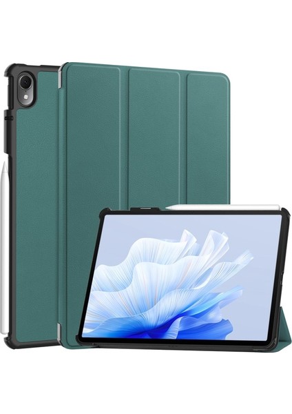 Tablet Kılıfı Huawei Matepad Air 11.5 Inç 2023 Üç Katlı Stand Otomatik Uyku/uyandırma Pu Deri Tam Koruyucu Kapak-Gül Altın (Yurt Dışından)
