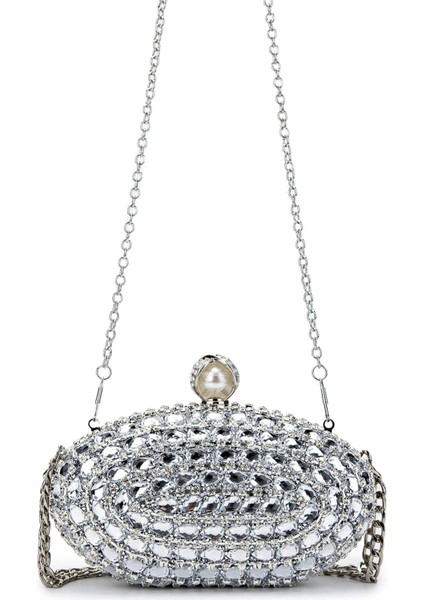 Kadın Vegan Gri Abiye Çanta 1083 003-1 Bn Cnt Y25 Gumus