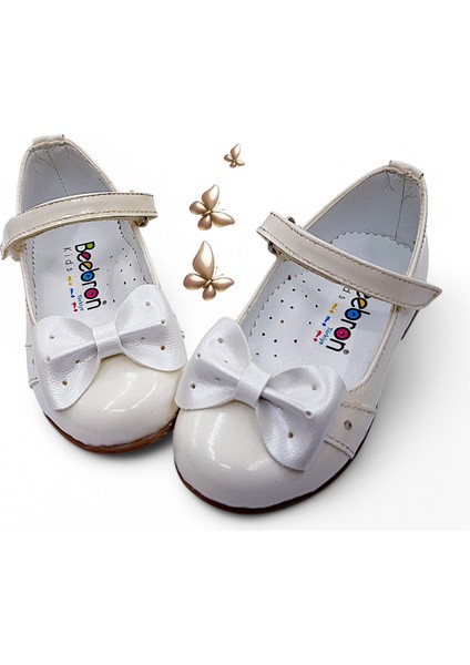 Ortopedik Kız Babet Bebek Balerin Ayakkabısı Glossy Series Yf2502 Rugan Kirli Krem 22 modelleri