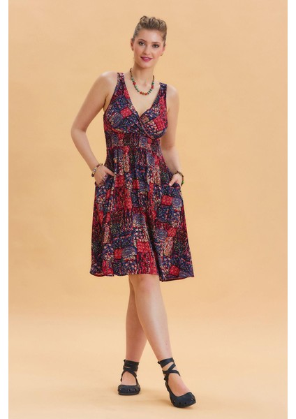 Bohem Tarz Kruvaze V Yaka Elbise fiyatları