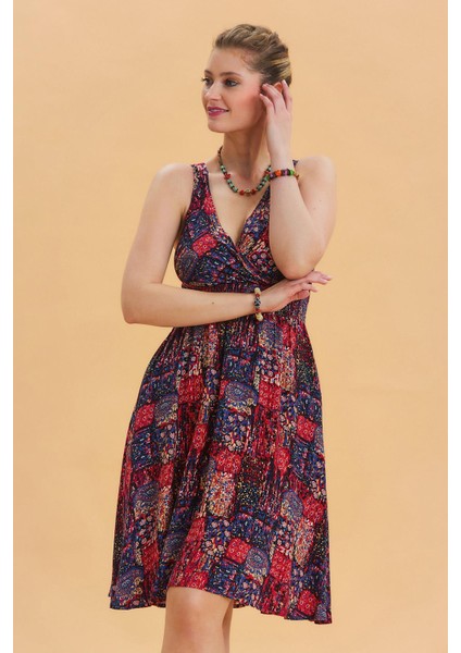 Bohem Tarz Kruvaze V Yaka Elbise fırsatları