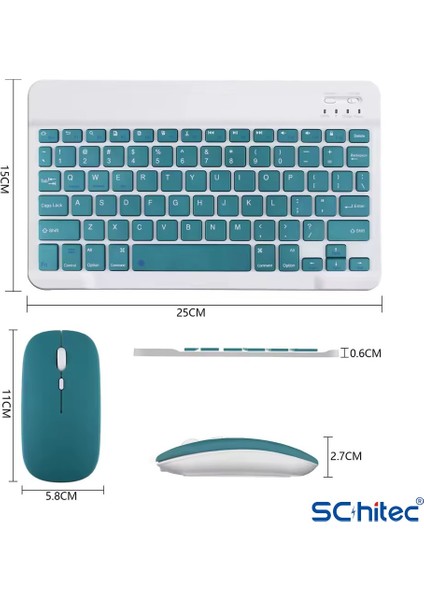 Kablosuz Klavye ve Mouse Set Type-C Şarjlı Bluetooth 2.4g Bağlantlılı Pembe