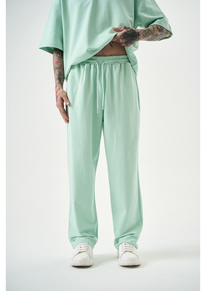 Erkek Basic Baggy Eşofman Altı Su Yeşili