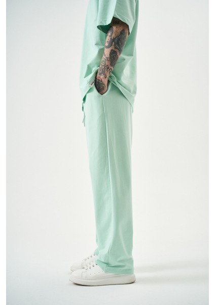 Erkek Basic Baggy Eşofman Altı Su Yeşili