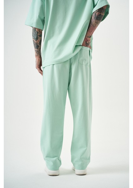 Erkek Basic Baggy Eşofman Altı Su Yeşili