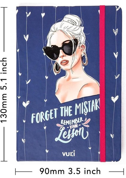 Desenli Sert Kapak Lastikli Defter A5