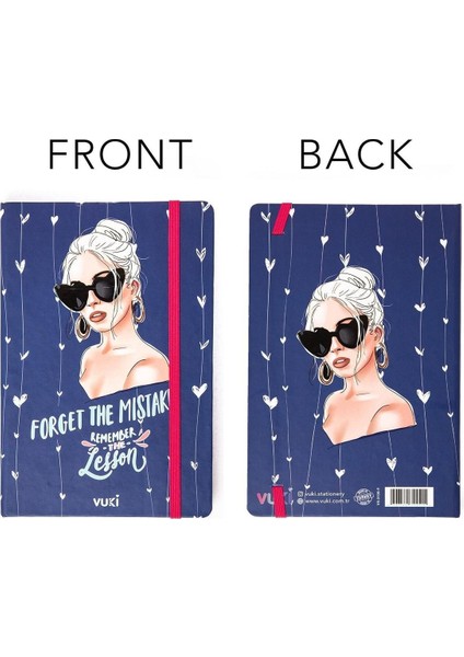 Desenli Sert Kapak Lastikli Defter A5