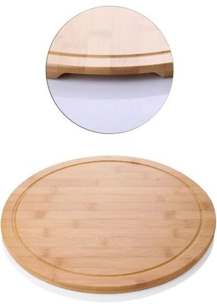 Lüks Bambu Pizza Tahtası, Pizza Tahtası, Çap 36 cm fiyatları