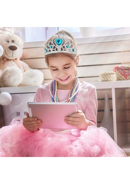 Karlar Ülkesi Mavi Kalpli Taşlı Elsa Tacı (4172)