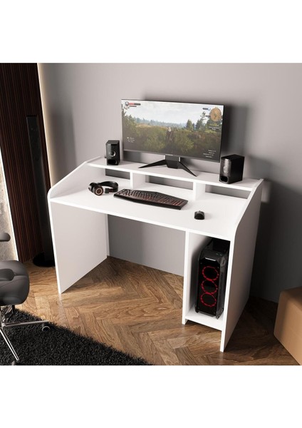 Nova S8382 Çalışma & Oyuncu Masası Beyaz 117 cm