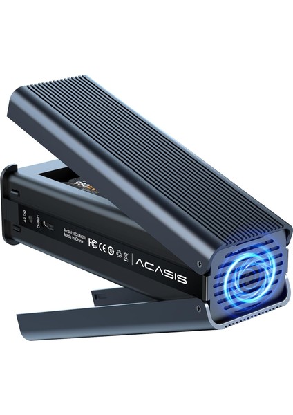 EC6604 - 10Gbps USB-C 3.2 Gen2, 2x 8TB NVMe SSD Destekli Yuva, Dahili Fanlı, Offline Clone Özellikli Disk İstasyonu