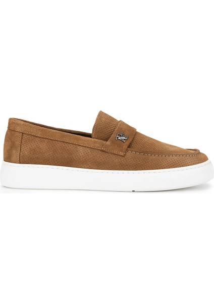 Erkek Deri Taba Süet Loafer Ayakkabı 1100 B349-18 Erk Ayk Y25 Tabacco Suet