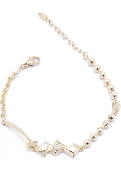 14 K Gold Vip Serisi Zirkon Taş Bileklik
