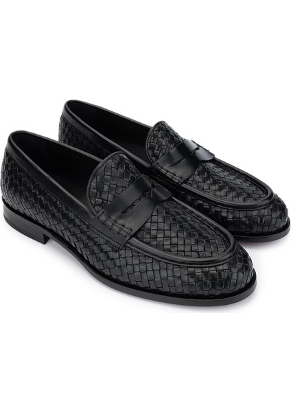 Erkek Deri Siyah Loafer Ayakkabı 99 55713 Erk Ayk Y25 Sıyah Orgu fiyatları
