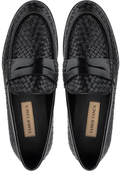 Erkek Deri Siyah Loafer Ayakkabı 99 55713 Erk Ayk Y25 Sıyah Orgu indirimleri