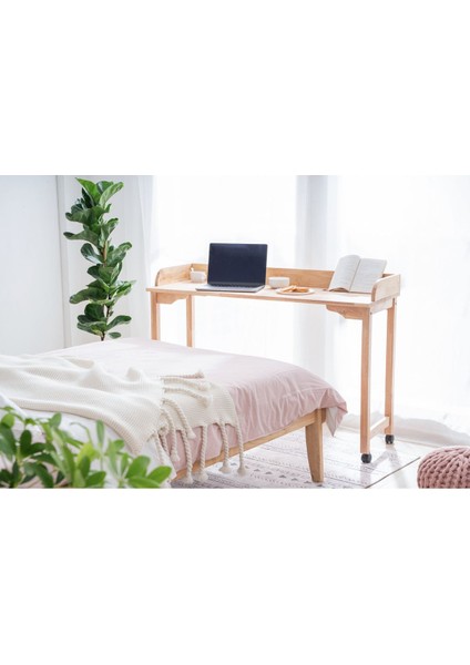 Natural Signature By Macco - Tekerlekli Yüksek Çalışma Masası (Ergonomik ve Masif Kauçuk Ağacı)
